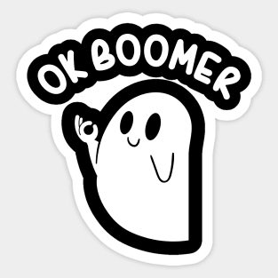 Ok Boomer Funny Halloween Ghost Sticker